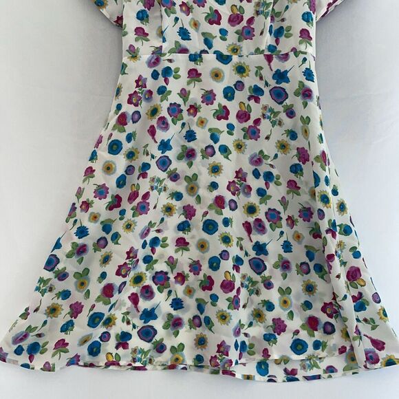 Vintage 90s Y2K Rampage Summer Floral Mini Dress Babydoll Feminine Empire Sz 9 - Picture 3 of 11
